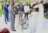 Kevin Muasya with his wife Sharon Nthoki on their wedding day