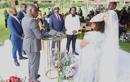 Kevin Muasya with his wife Sharon Nthoki on their wedding day