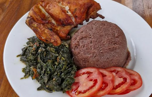 Ugali and chicken