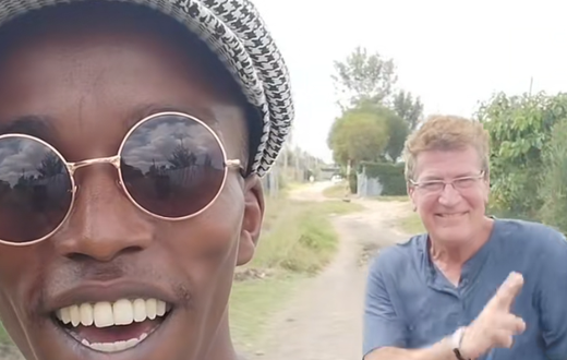 Content creator Thithad with a foreigner he hosted