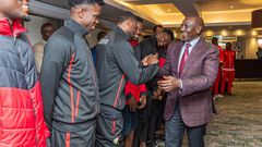 President William Ruto with Harambee Stars players