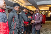 President William Ruto with Harambee Stars players