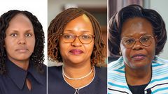 A collage of Nancy Ngétich, Risper Simuyu, Doreen Mbingi