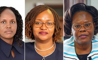 A collage of Nancy Ngétich, Risper Simuyu, and Doreen Mbingi