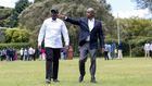 President William Ruto (left) and KANU party leader Gideon Moi in Kabarak on Friday, October 10