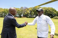 President William Ruto (left) and KANU party leader Gideon Moi in Kabarak on Friday, October 10