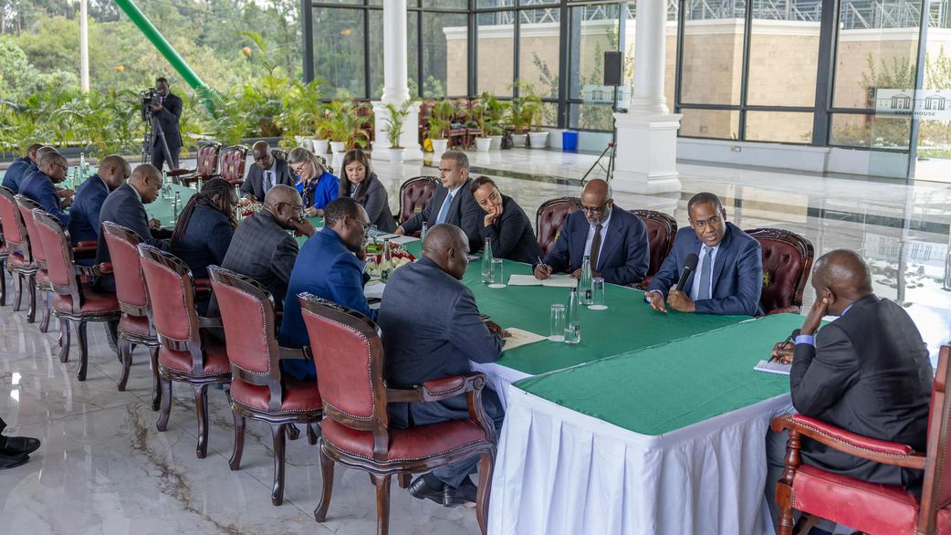 Nigel Clarke with the team from IMF in talks with President William Ruto and other government officials during his visit to Kenya
