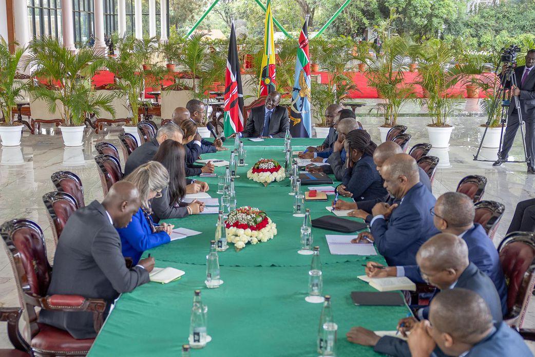 Nigel Clarke with the team from IMF in talks with President William Ruto and other government officials during his visit to Kenya