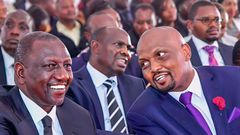 President William Ruto with his economic advisor Moses Kuria during a past event