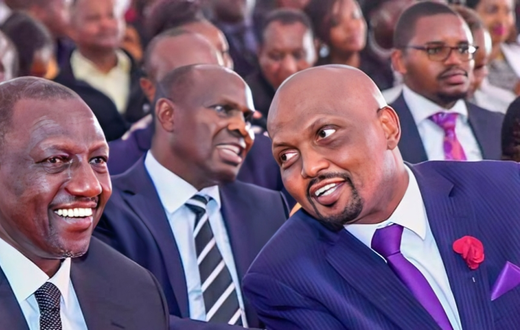 President William Ruto with his economic advisor Moses Kuria during a past event
