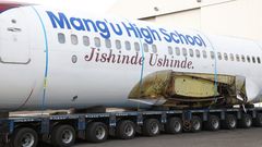 A decommissioned Boeing 737 plane donated by Kenya Airways to 
Mangu High School on Sunday, January 12, 2025.