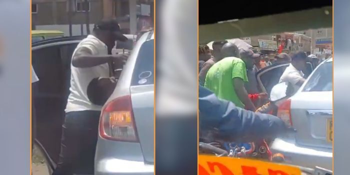 A snippet from a video of Duke Maingi’s arrest in Rongai which went viral.