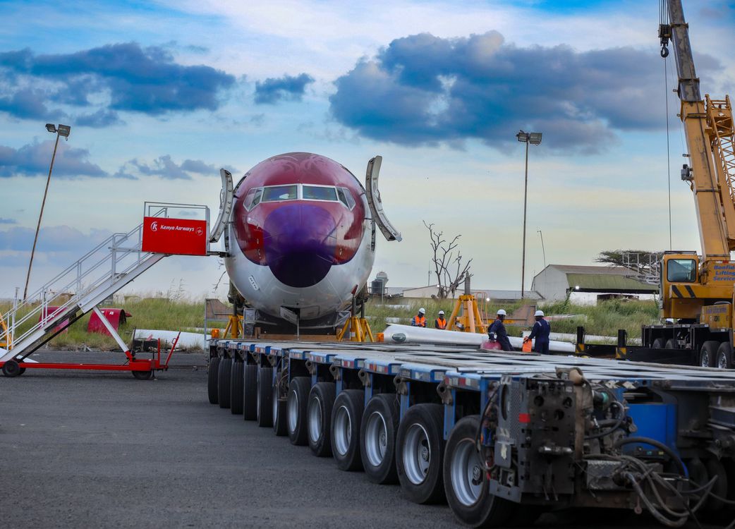 A decommissioned Boeing 737 plane donated by Kenya Airways to  Mangu High School on Sunday, January 12, 2025.