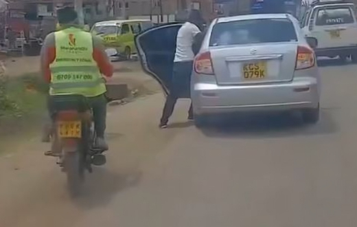A snippet from a video of Duke Maingi’s arrest in Rongai which went viral.