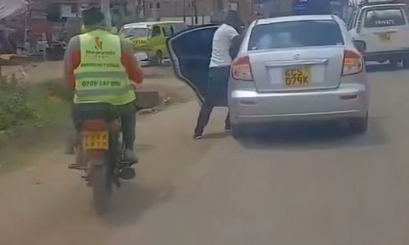 A snippet from a video of Duke Maingi’s arrest in Rongai which went viral.