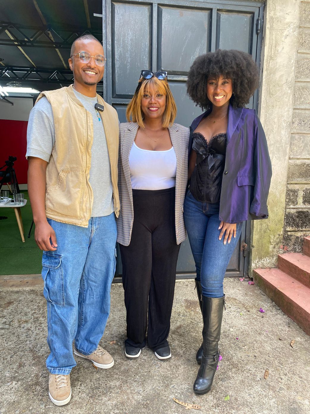'Kash Money' stars Ron Kariuki and Amara Tari during an interview at Pulse Live Kenya studios on February 12, 2025