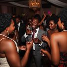 An AI-generated image of people at a wedding