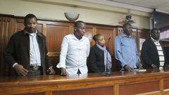 Leliman (far right) in court alongside his co-accused