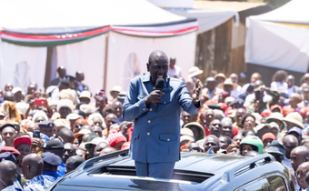 File image of a crowd at a public event addressed by President William Ruto