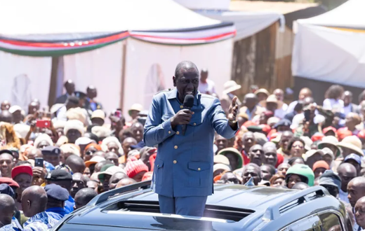 File image of a crowd at a public event addressed by President William Ruto