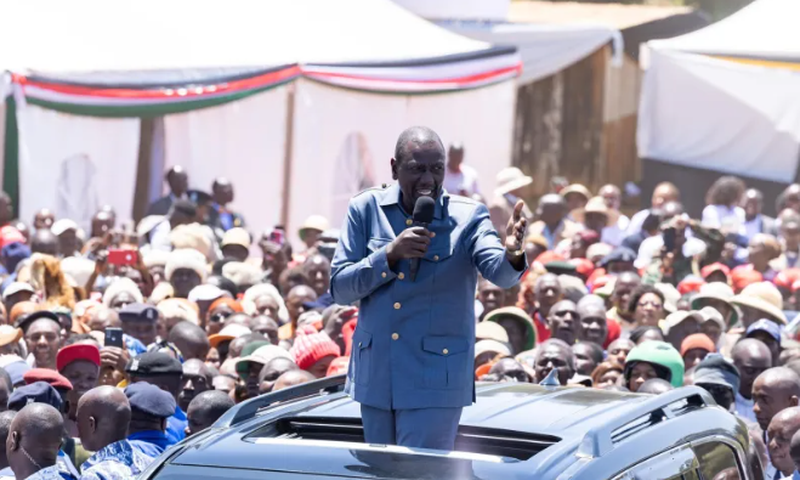 File image of a crowd at a public event addressed by President William Ruto