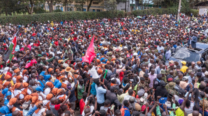 File image of a crowd at a public event addressed by President William Ruto
