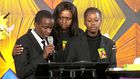 The late MC Fullstop's children Andy, Michael and Sheba
