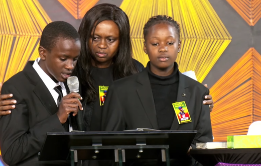The late MC Fullstop's children Andy, Michael and Sheba