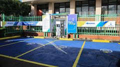 File image of an electric vehicles charging station in Kenya