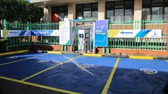 File image of an electric vehicles charging station in Kenya