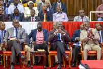 President William Ruto and other leaders who joined the congregation at the African Independent Pentecostal Church of Kenya (AIPCK) in a special service celebrating the inauguration of the Nairobi Archdiocese in Kasarani.