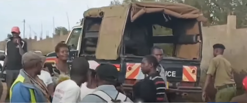 Police vehicle from Wanguru Police Station in Kirinyaga County