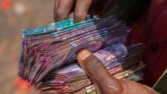 A person holding a wad of cash