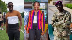 A collage of Karis Comedian, Jeridah Andayi and Brigeddia General