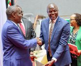 Kiharu MP Ndindi Nyoro with Treasury CS John Mbadi
