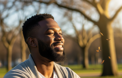 An AI-generated image of a man smiling