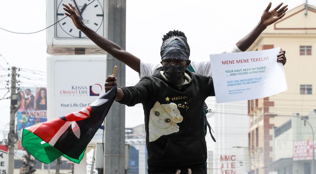 Protestors in Nairobi CBD