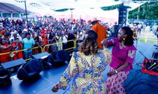 Martha Karua and Pastor Dorcas Rigathi on the dance floor at the Ngemi Cia Ruraya Cultural Festival in Seattle