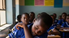 An AI-generated image of a learner in class