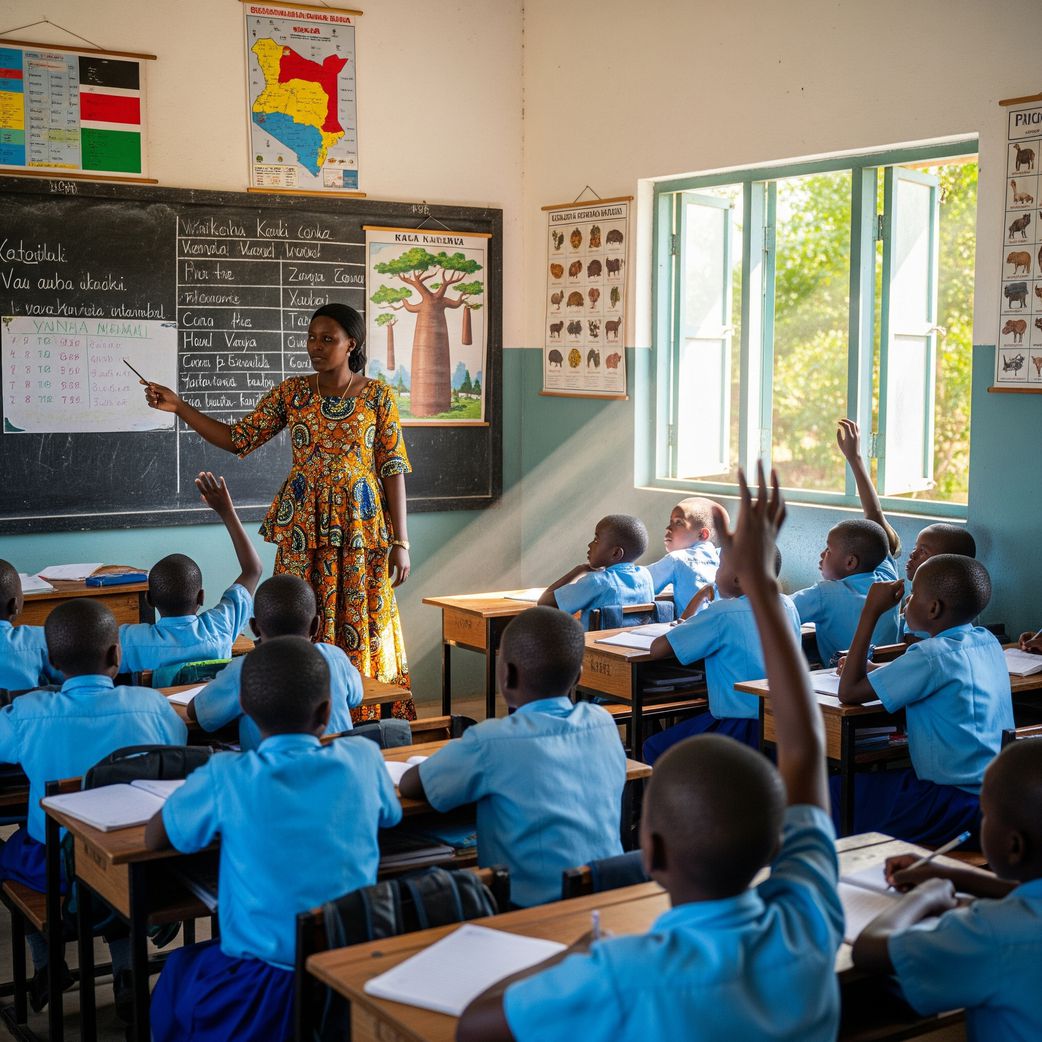 A teacher in class