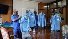 The National Police Service showing different samples of proposed police uniforms