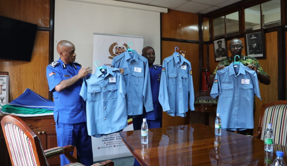 The National Police Service showing different samples of proposed police uniforms