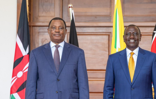President William Ruto with Public Service CS Justin Muturi