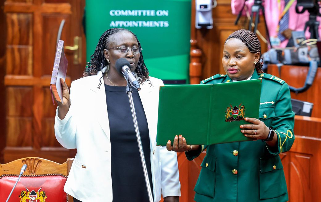 Gender CS nominee Hannah Wendot Cheptumo during her vetting by the National Assembly