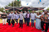 Deputy President Kithure Kindiki and other leaders at a recent economic empowerment event where he donated millions