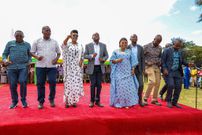 Deputy President Kithure Kindiki and other leaders at a recent economic empowerment event where he donated millions