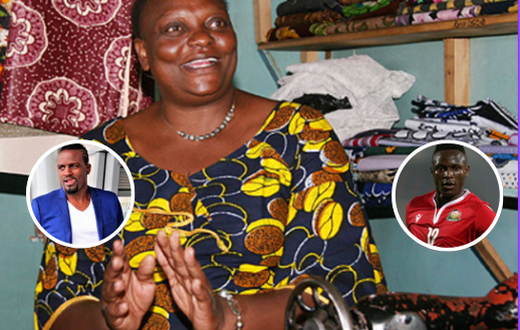 Mildred Wanyama with McDonald Mariga and Victor Wanyama inset