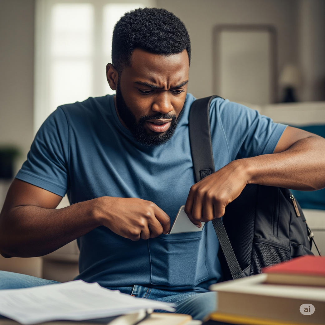 An Ai-generated image  showing Nomophobia one of the most common phobias
