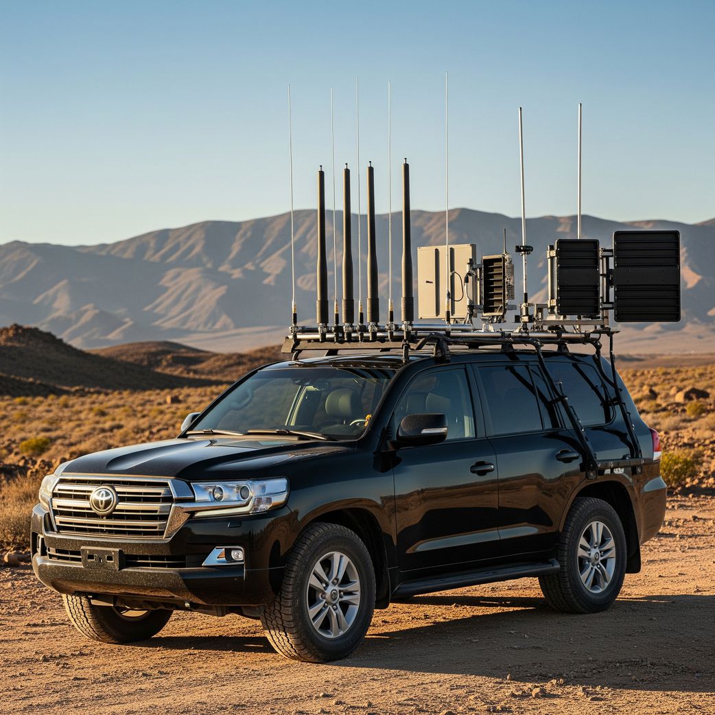 An image of an SUV fitted wit signal jammers