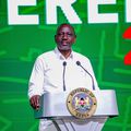 President William Ruto speaking at the 9th Devolution Conference in Homa Bay
